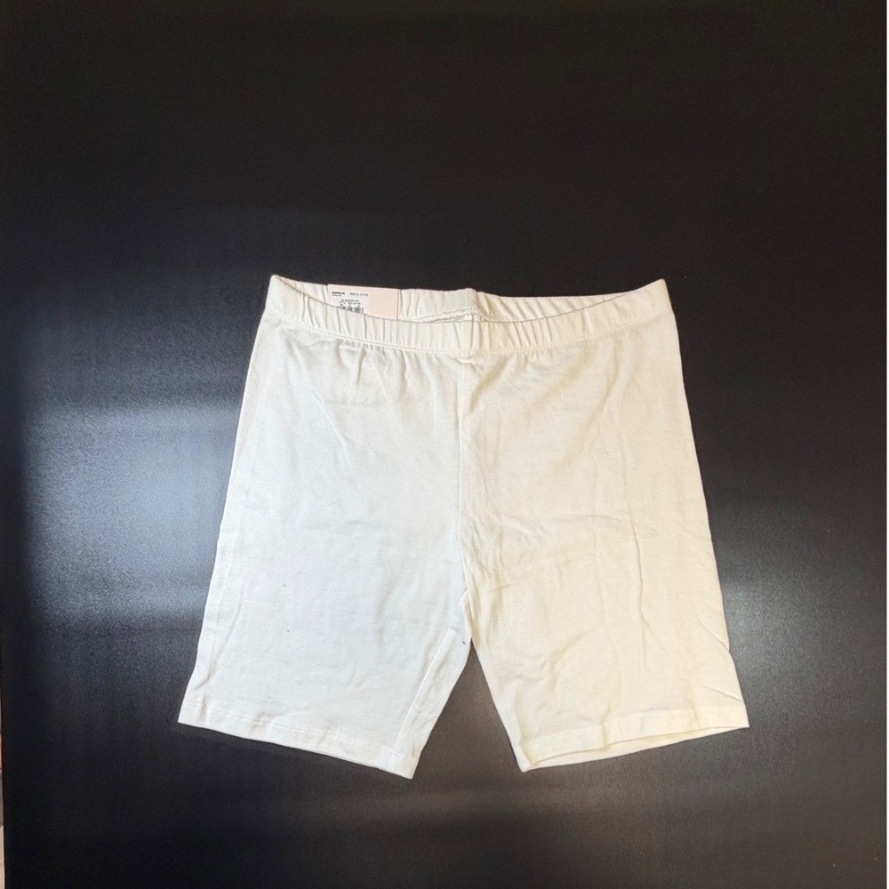 SO Girls Bike Shorts XL 14/16 Modern White Mid Rise Cotton Spandex NWT J10